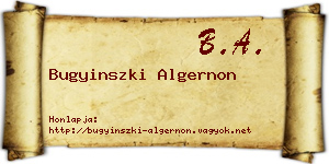 Bugyinszki Algernon névjegykártya